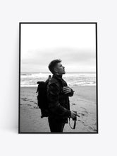 Load image into Gallery viewer, Man on beach looking up.
