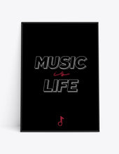 Load image into Gallery viewer, MUSIC IS LIFE (BLACK &amp; WINE)
